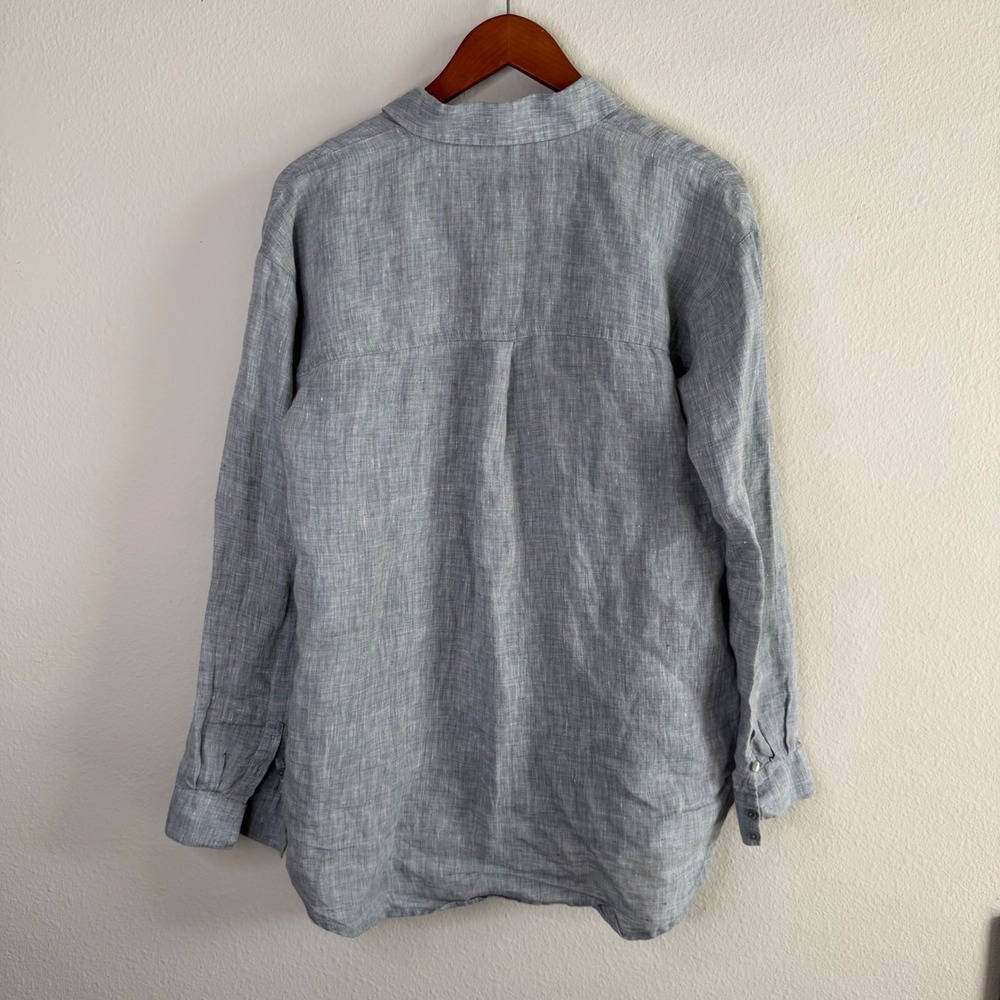 Eileen Fisher Organic Linen Button Down Shirt XS TP Classic Collar Quiet Luxury - Picture 8 of 10